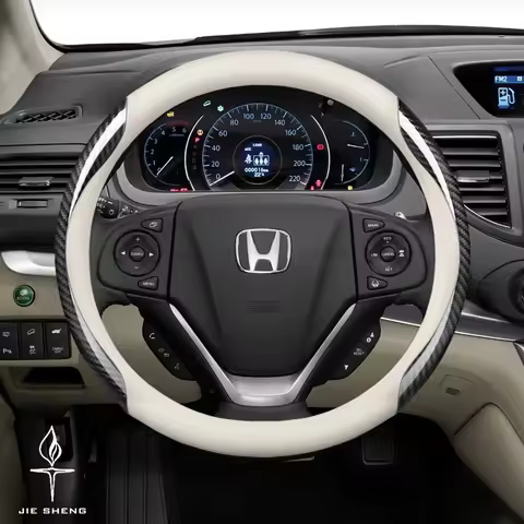 Carbon Fiber Leather Car Steering Wheel Cover For Honda FIT Jazz Civic Accord CRV CRZ HRV CRX Prelud