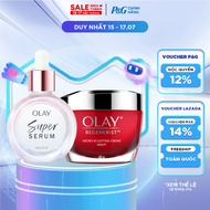 Combo 2 SUPER SERUM OLAY SỨC MẠNH TỪ 5 DƯỠNG CHẤT TRONG 1 - Chai 30ML Và Kem Dưỡng Ẩm OLAY REGENERIS