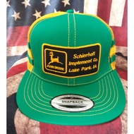 Cap vintage john deere 3line trucker tag made in usa  Topi john deere snapback