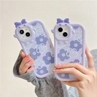 Case COMPATIBLE FOR IPHONE 12 12 PRO 12 PRO MAX 13 13 PRO 13 PRO MAX 14 14 PRO 14 PLUS/MAX 14 PRO MAX CASING SILICONE CUTE RIBBON FLOWER