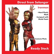 💥Ready Stock New Ironman Costume Kids Marvel Kostum Budak Malaysia Budak Superhero Kostum Jumpsuit H