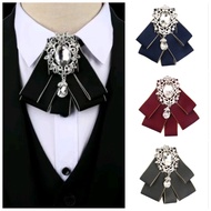 TA06 European Vintage Tie for Men & Women, European Crystal Vintage Ribbon Bow Tie