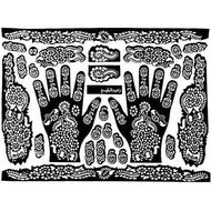 Gemini_mall® 1 Sheet Tattoo Templates Hands/Feet Henna Tattoo Stencils for Airbrushing Mehndi Body P