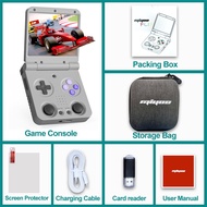 MIYOO Flip V2 เครื่องเล่นเกมเกมแบบพกพาแบบพับ 3.5หน้าจอ IPS เครื่องเล่นเกมพกพาขนาดเล็กย้อนยุคสำหรับขอ