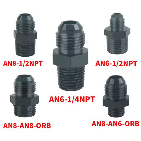 Aluminum Straight Fuel Hose Adapter Pipe Thread Fitting AN6 AN8 To 1/4NPT 1/2NPT AN6-ORB AN8-ORB