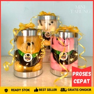 Graduation Doll Gift Box Mika Led Tube Teddy Bear Mini For School Farewell PAUD Kindergarten Element