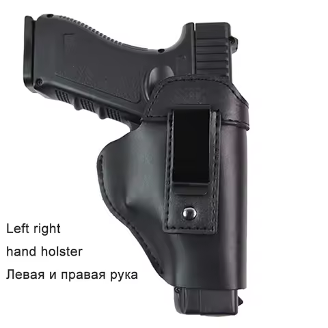 Leather Concealed Carry Gun Holster for GL 17 19 22 26 M92 P226 cz75 Glock Holster Pistol Clip Case