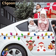 C5GOON Car Light Bulb Magnetic Sticker Decal Christmas Decorate Santa Claus Elk Snowman Freezer Magn