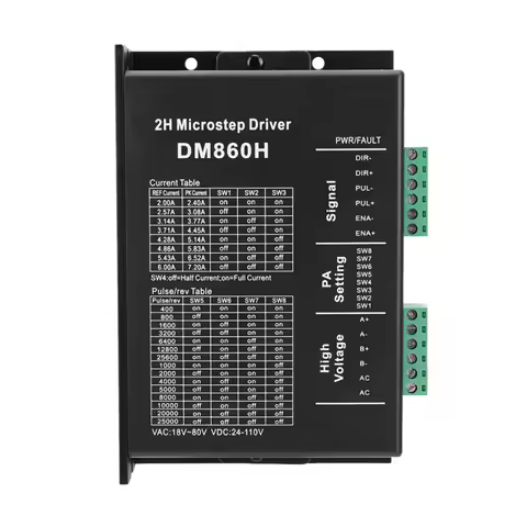DM860H DM860 Stepper Motor Drive 0-200khz 2 Phase Stepper Driver AC18-80V Or DC 24-110V 2A-7.2A 2H f