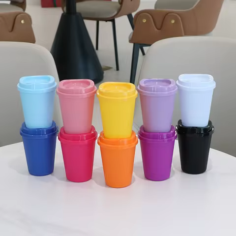 reusable 350ml 12oz plastic coffee cup coffee mug hot cup hot drink cup