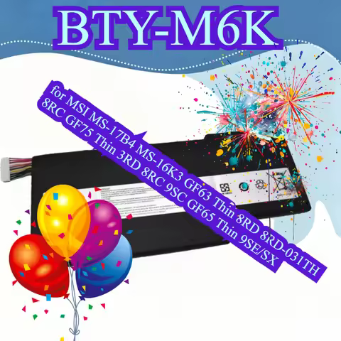 BTY-M6K 11.4V 52.4Wh Laptop Battery for MSI MS-17B4 MS-16K3 GF63 Thin 8RD 8RD-031TH 8RC GF75 Thin 3R