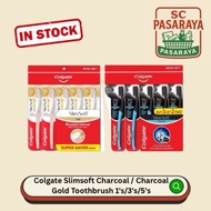 Colgate Slimsoft Charcoal / Charcoal Gold Toothbrush 1's/3's/5's
