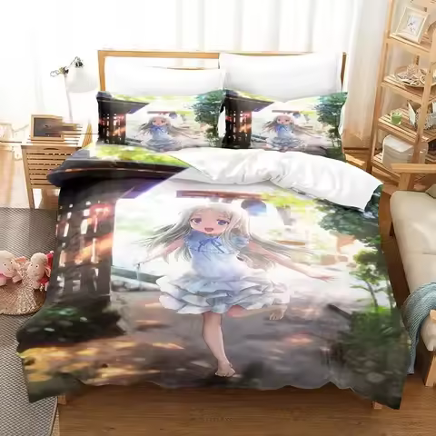 3D Print Anime Anohana Honma Meiko Bedding Set Boys Girls Twin Queen Size Duvet Cover Pillowcase Bed