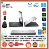 Dell Core i5 Laptop#Ram 8Gb#Windows 10 Pro Dell Latitude E7440 14" Ultrabook#8GB DDR3 RAM128GB SSD, 