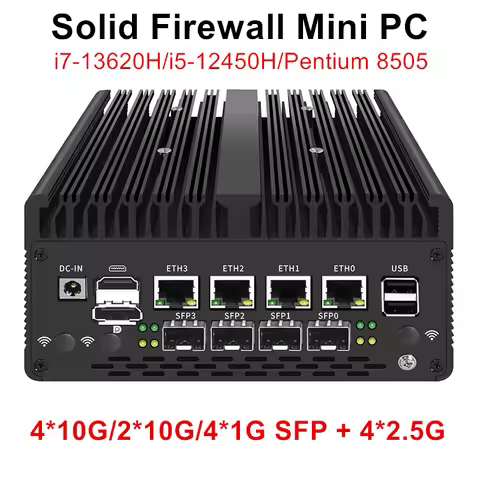 Topton H14 Firewall Mini PC 4*/2*10G SFP+ Intel i7 13620H 8505 4xi226-V 2.5G 2*DDR5 NVMe Industrial 