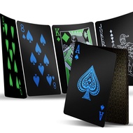 2 Decks Plastic Playing Cards, Premium Plastic Waterproof Black Playing Poker Cards Professional Lux