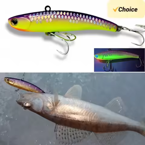 2024 Ice Fishing Lures Rattlin Vib lure 90mm 22/30g Rattin Wobblers for Zander Fishing Sinking Winte