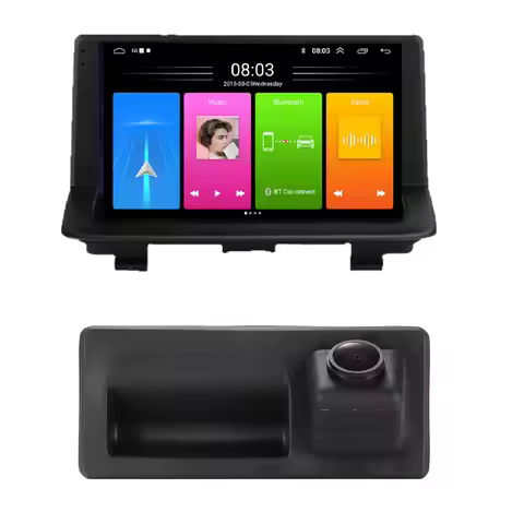 Bluetooth Carpaly GPS Android Auto Car radio Navigation +AHD Reverse camera For Audi Q3 8u 8UB 8UG M