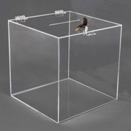 Mica Ballot Box, Mica Ballot Box with Open Lid and Lock