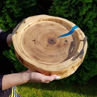 用於服務肉類烤肉串牛排燒烤的菜托盤灰木