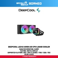 DEEPCOOL Lq240 ARGB AIO CPU Liquid Cooler - Black / White