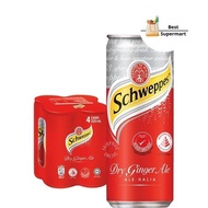 Schweppes Carbonated Dry Ginger Ale 4 x 320ml