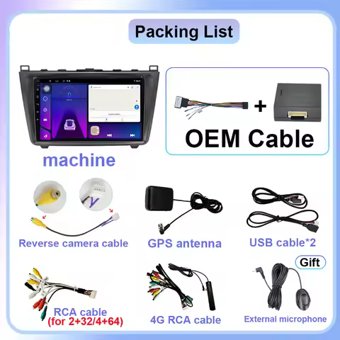 Android 14 For Mazda 6 GH 2008-2012 Car GPS Radio Multimedia Video DSP Support 4G WIFI LTE Support B