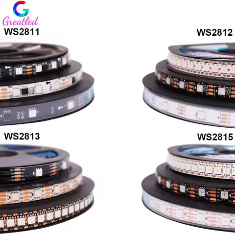 WS2812B WS2811 WS2813 WS2815 30/60/144 leds/m Smart Pixels RGB LED Strip WS2812 Individually Address