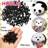 HOULAI 100pcs/bag Safety Triangle Noses Accessories Mini Black 4.5X5.5MM