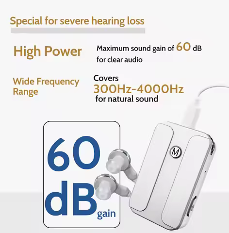 High Quality Portable recharging hearing aid for Senior Wide Frequency High power for Severe hearing