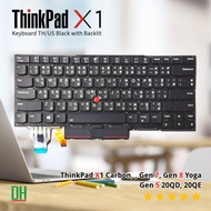 คีย์บอร์ด LENOVO ThinkPad X1 Carbon Gen 7 (20QD 20QE 20R1) X1 Carbon Gen 8 (2020) X1 Yoga Gen 5 | อะ