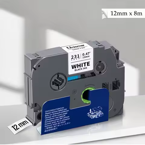 1PK 6/9/12mm Compatible for Brother TZe Label Tape TZe231 TZe221 TZe211 Laminated TZe 231 Tape for B