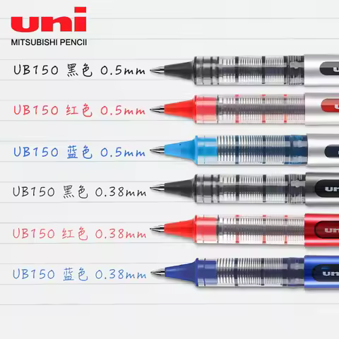 1pcs UNI Uniball Straight Liquid Gel Pen UB-150 0.5mm/0.38mm Quick Drying Business Office Supplies J