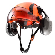 หมวกนิรภัยแบบมีสไตล์ LOEBUCK ที่มีม่านบังแดดคู่และเครื่องป้องกันหู30DBหมวกทำงาน ABS ระบายอากาศได้ดีน