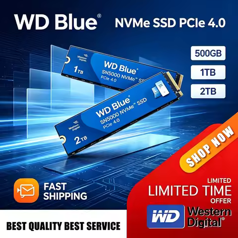 Western Digital SN5000 WD Blue 1TB 2TB PCIe Gen 4.0 NVMe M.2 2280 Internal SSD Hard Drive for laptop