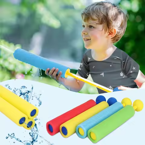 4pcs Water Guns for Kids Shooter Water Blaster Portable 4 Colors 30ft Range Children Foam Water Gun 