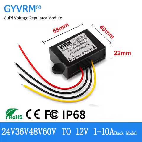 DC-DC Step-down Model 48V to 12V 5A 6A 8A 10A Voltage Regulator Buck 24V 36V 48V 60V 72V to 12V DC T