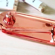 【蠟燭工具】滅燭罩 燭芯剪 燭芯鉤 托盤 絨布-玫瑰金
