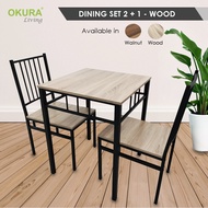 LZD OKURA Dining Table Set with 2 Chairs Home Living / Meja makan / 2 Kerusi / 1 + 2 Dining Set