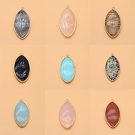Natural Crystals Stone Necklace Pendant Rose Quartz Amazonite Agate Charms for Jewelry Making DIY Ne