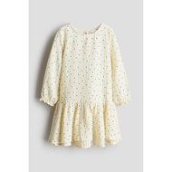 HM เด็กผู้หญิงs Cotton Gauze เดรส Autumn ฤดูหนาว กระโปรงทรงเอ เสื้อผ้าเด็กผ้าฝ้ายผ้าเด็กผู้หญิงแฟชั่