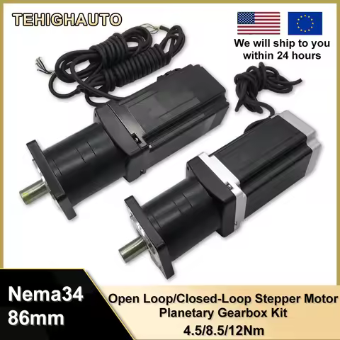 Nema34 86mm Planetary Reducer Kit 2/3PH Encoder Stepper Motor Gearbox 4.5/8.5/12Nm for CNC Laser Cut