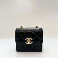 CHANEL香奈兒黑色淡金釦trendy cc mini