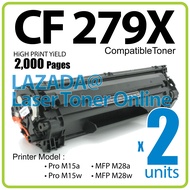 2x Black Cartridge Compatible to HP CF279X 79X CF 279X Laserjet Pro MFP M12a M12w M26a M26w M26nw HP
