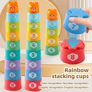 9pcs Baby Educational Stacking Cups Set School, Student, Stationery, School Supplies Montessori Lear