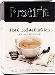 PROTIFIT - High Protein Hot Drink Mix, 15g Protein, Low Calorie, Low Carb, Low Fat, Low Sugar, Cholesterol Free, Ideal Protein Compatible, 7 Servings Per Box (Hot Chocolate)