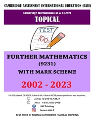 Cambridge A Level Topical FURTHER MATHEMATICS By Mr See ML (PAPER 1,2,3,4) PAST YEAR PAPER!