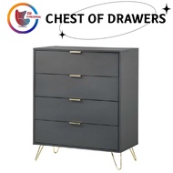 CHEST OF DRAWER / 4 DRAWER WITH METAL LEGS /DRAWER CABINET/STORAGE CABINET