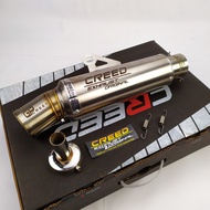 SILINCER only knalpot racing CREED EXHAUST inlet 38/50mm + Bonus DB killer suara ngebass empuk cocok