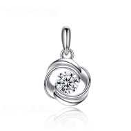 Genuine Pt950 Platinum Diamond Pendant 18K Pure White Gold Necklace Clavicle Chain Moissanite Four-l